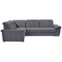 ECKSOFA in Dunkelgrau  - Dunkelgrau/Silberfarben, Design, Kunststoff/Textil (206/285cm) - Livetastic