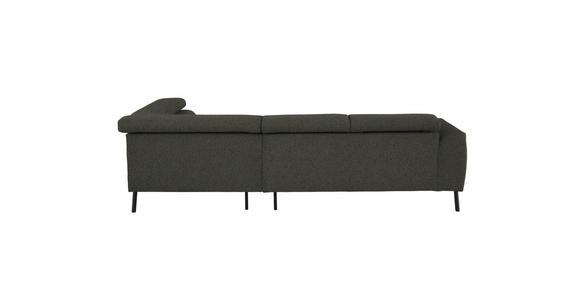 ECKSOFA in Chenille Graubraun  280/205 cm  - Graubraun/Schwarz, Design, Textil/Metall (280/205cm) - Xora