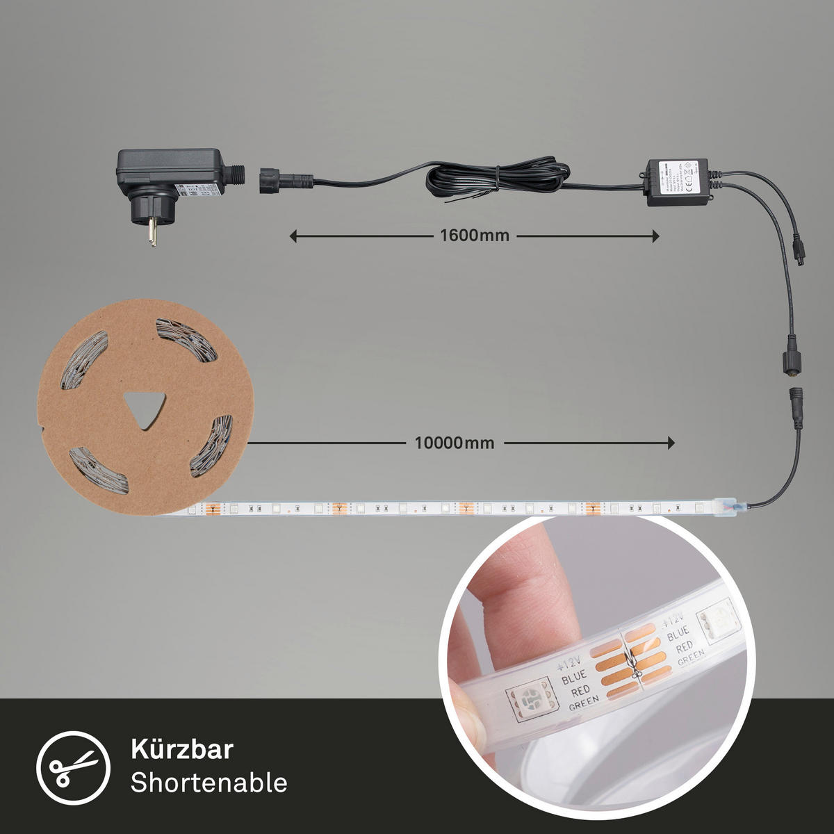 LED-STRIP   - Weiß, Design, Kunststoff (1cm)