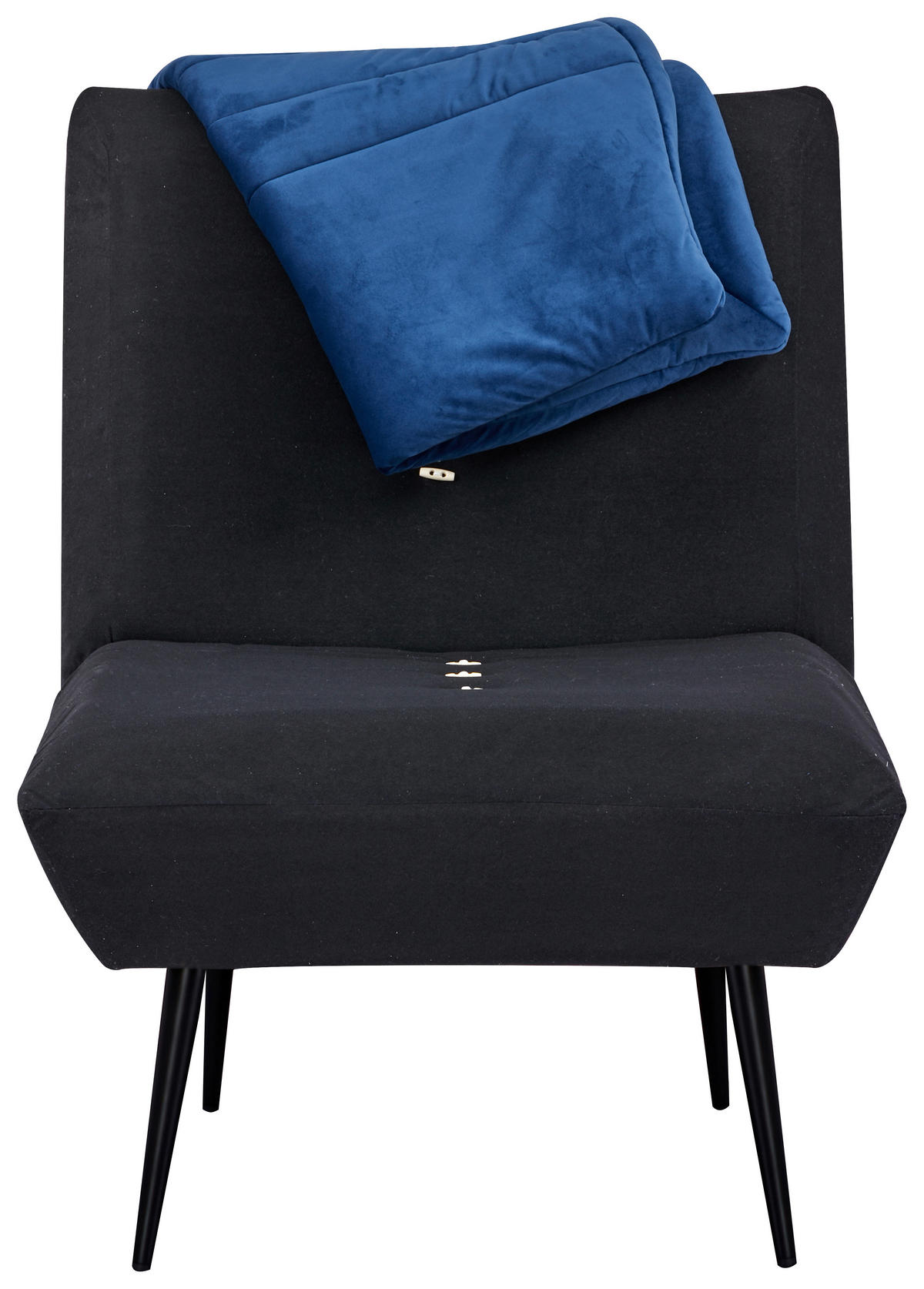 SESSEL Samt Blau    - Blau/Schwarz, MODERN, Textil/Metall (75/92/87cm) - MID.YOU