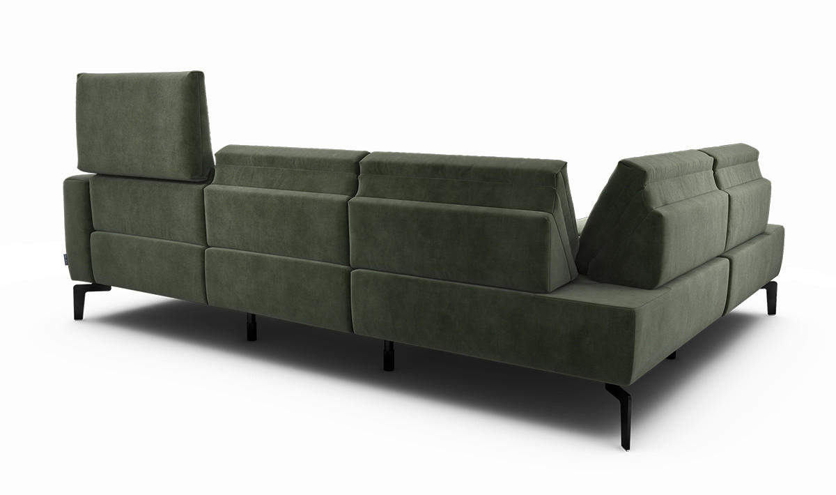 Freisteller von SENSOO ECKSOFA Cosy Waldgrün Samt.