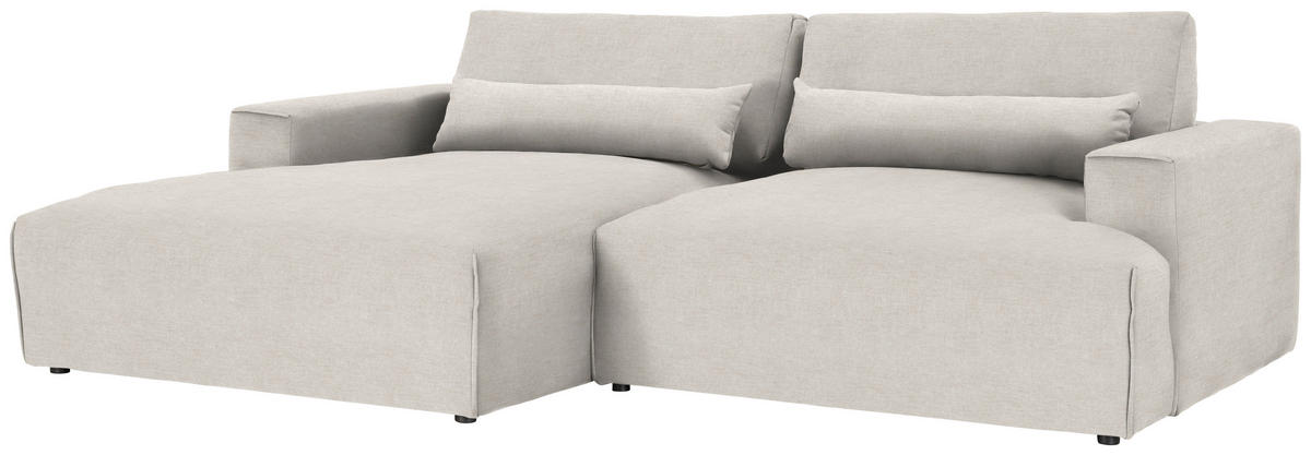 ECKSOFA Struktur Creme  - Creme/Schwarz, Design, Kunststoff/Textil (187/267cm) - Stylife