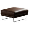 HOCKER Echtleder Dunkelbraun  - Chromfarben/Dunkelbraun, Design, Leder/Metall (96/45/80cm) - Livetastic