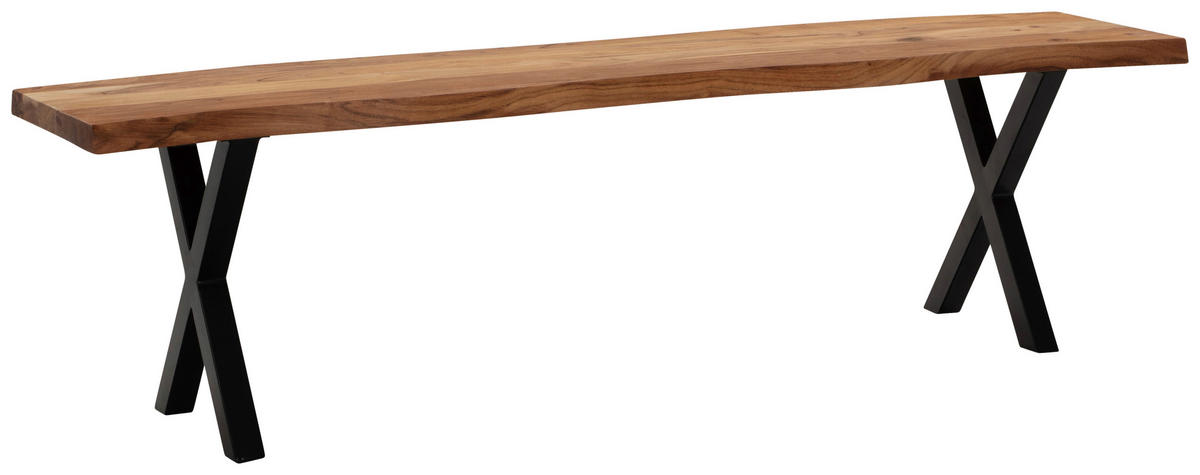 SITZBANK in Holz Akaziefarben  - Schwarz/Akaziefarben, Modern, Holz/Metall (120/45,5/40cm) - MID.YOU