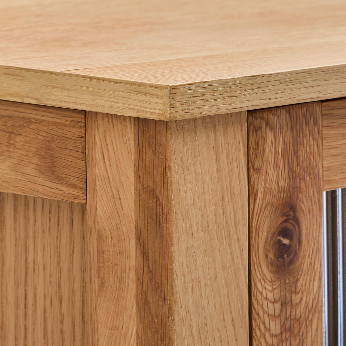 SKÅP MED VITRINDÖRRAR i ek naturfärgad - naturfärgad, Lifestyle, trämaterial/trä (140/190/40cm) - MID.YOU