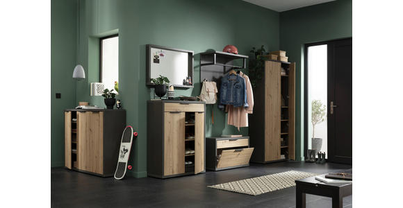 GARDEROBENSCHRANK 85,1/192/35,3 cm  - Schieferfarben/Anthrazit, Design, Holzwerkstoff/Kunststoff (85,1/192/35,3cm) - Carryhome