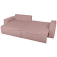 ECKSOFA Rosa Cord  - Schwarz/Rosa, KONVENTIONELL, Kunststoff/Textil (148/265cm) - Carryhome