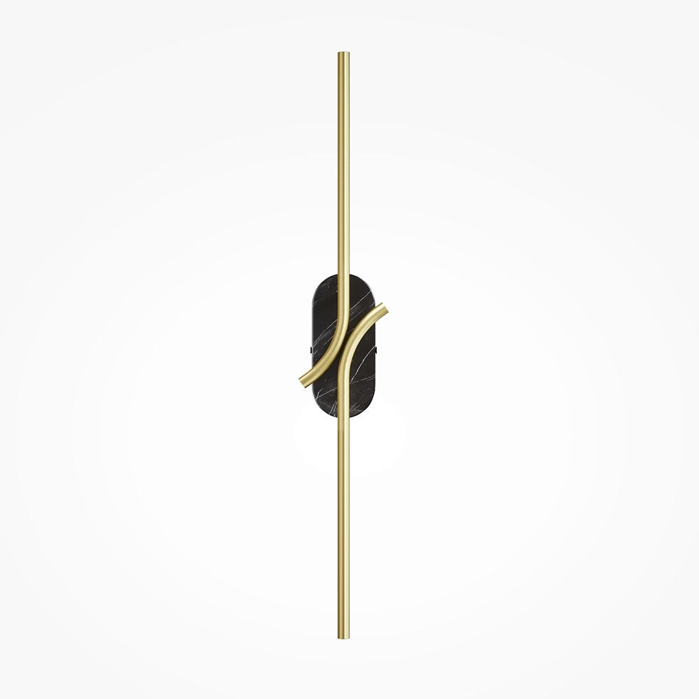 WANDLEUCHTE - Messingfarben/Schwarz, Modern, Stein/Metall (9,7/8,6/63cm) - MAYTONI
