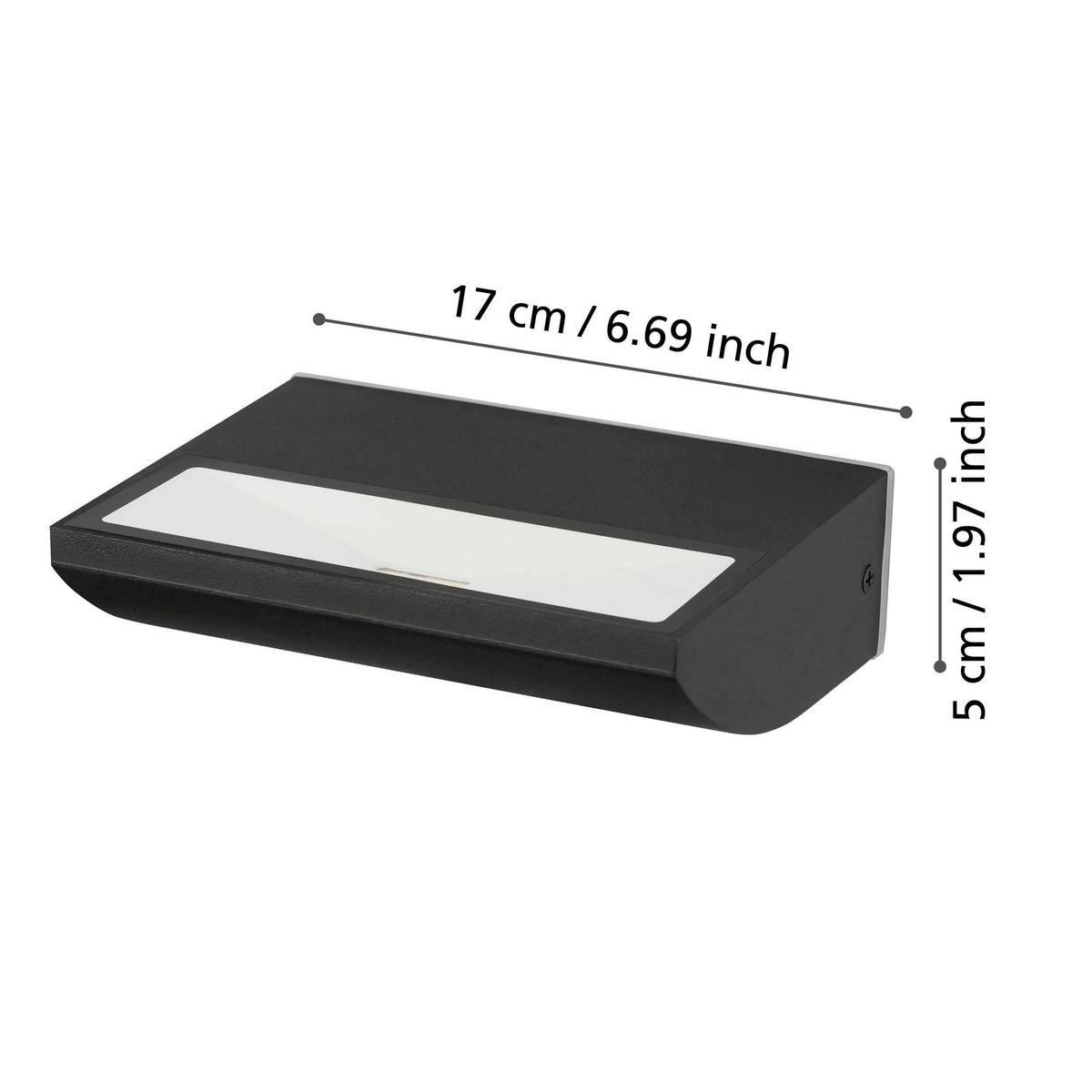 AUßENWANDLEUCHTE 17/5/17 cm   - Transparent/Schwarz, Design, Kunststoff/Metall (17/5/17cm) - Eglo