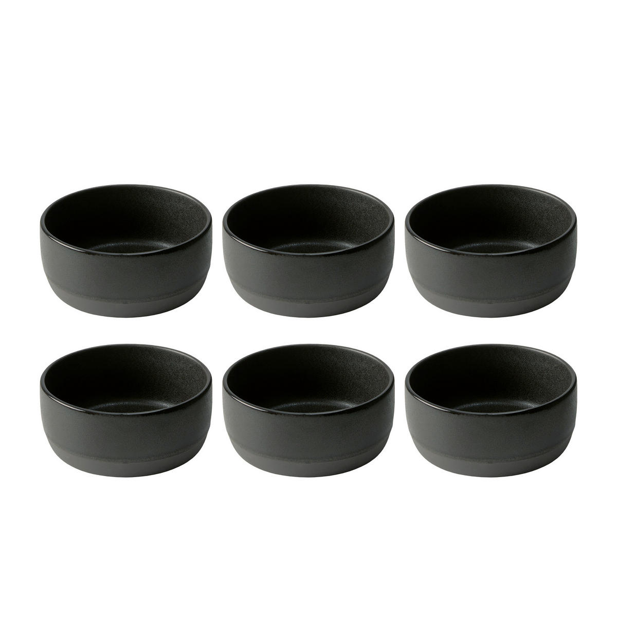 SCHÜSSELSET RAW 6-teilig 13,5 cm  - Schwarz Hochglanz, Basics, Keramik (13,5cm) - Aida