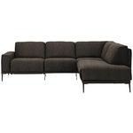 ECKSOFA in Flachgewebe Dunkelbraun  260/210 cm  - Dunkelbraun/Schwarz, Design, Textil/Metall (260/210cm) - Johann Jakob