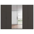DREHTÜRENSCHRANK 301/235/61 cm,  in Graphitfarben, 6-türig  - Graphitfarben, Basics, Glas/Holzwerkstoff (301/235/61cm) - Novel
