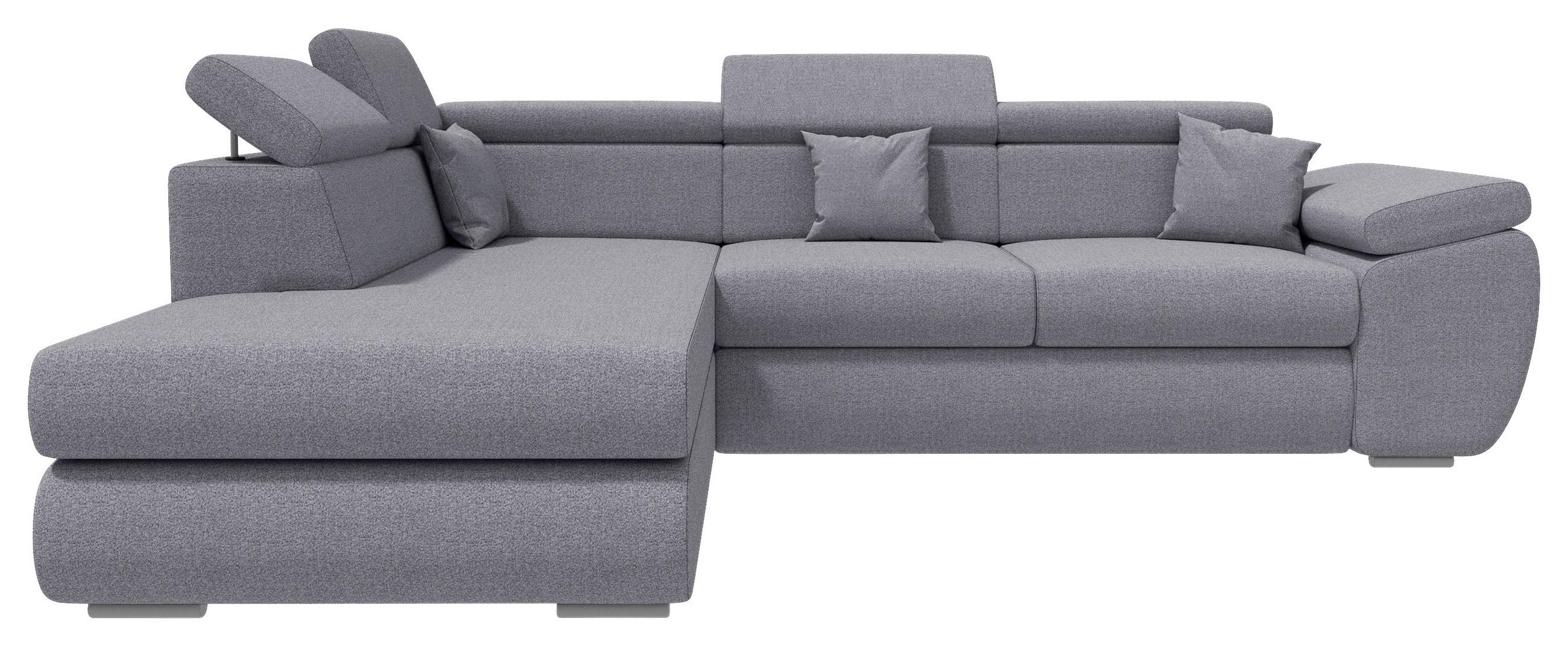 ECKSOFA Dunkelgrau Struktur  - Chromfarben/Dunkelgrau, KONVENTIONELL, Kunststoff/Textil (205/282cm) - Carryhome