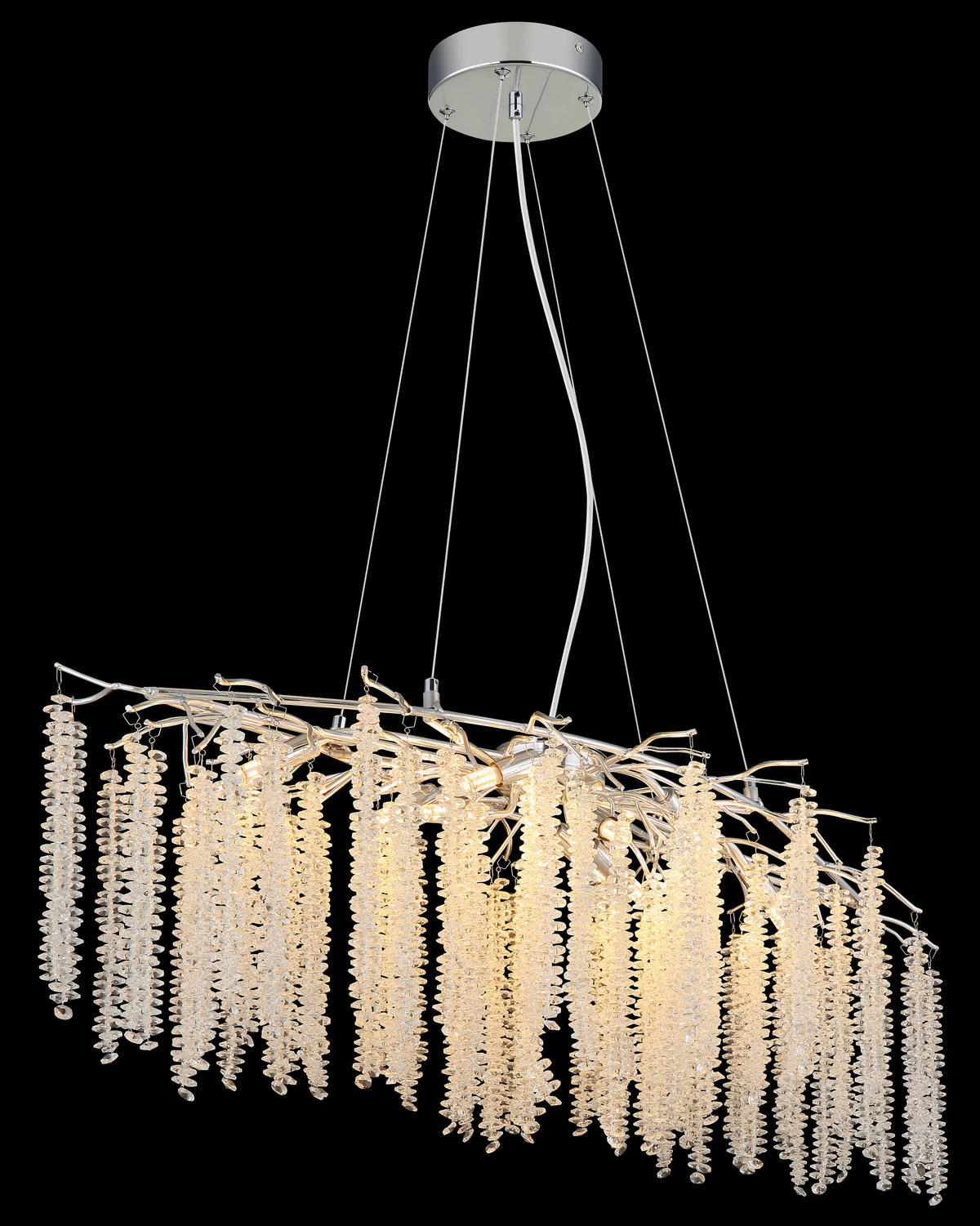 HÄNGELEUCHTE 100/40/120 cm  - Klar/Chromfarben, KONVENTIONELL, Kunststoff/Metall (100/40/120cm) - Globo