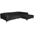 ECKSOFA  in Chenille Schwarz  279/222 cm  - Schwarz, KONVENTIONELL, Kunststoff/Textil (279/222cm) - Hom`in