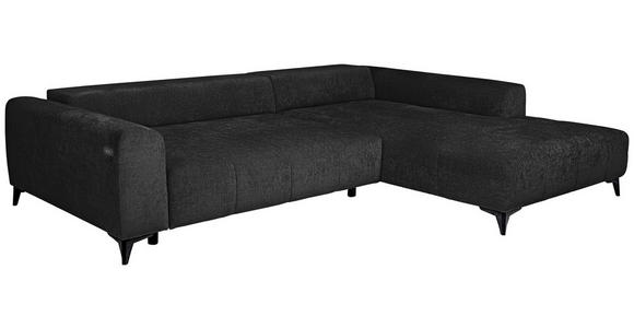 ECKSOFA  in Chenille Schwarz  279/222 cm  - Schwarz, KONVENTIONELL, Kunststoff/Textil (279/222cm) - Hom`in