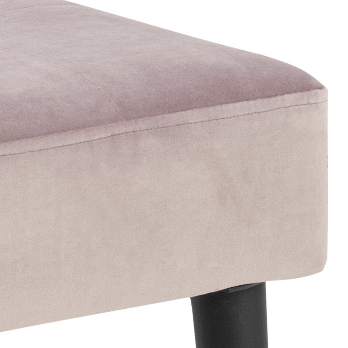 HOCKERBANK Samt Rosa, Schwarz  - Schwarz/Rosa, Trend, Textil/Metall (95/45/38cm) - Livetastic