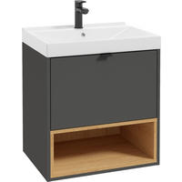 WASCHTISCHKOMBI 62 cm  - Eichefarben/Anthrazit, MODERN, Keramik/Holzwerkstoff (62cm) - P & B
