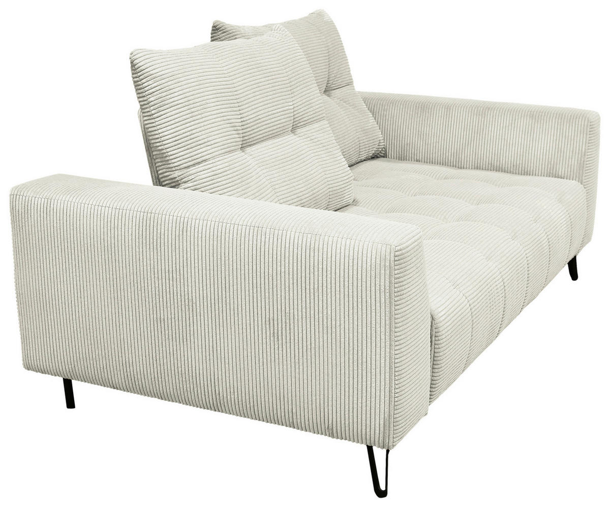 BIGSOFA Cord Naturfarben  - Schwarz/Naturfarben, KONVENTIONELL, Textil/Metall (246/100/116cm) - Carryhome