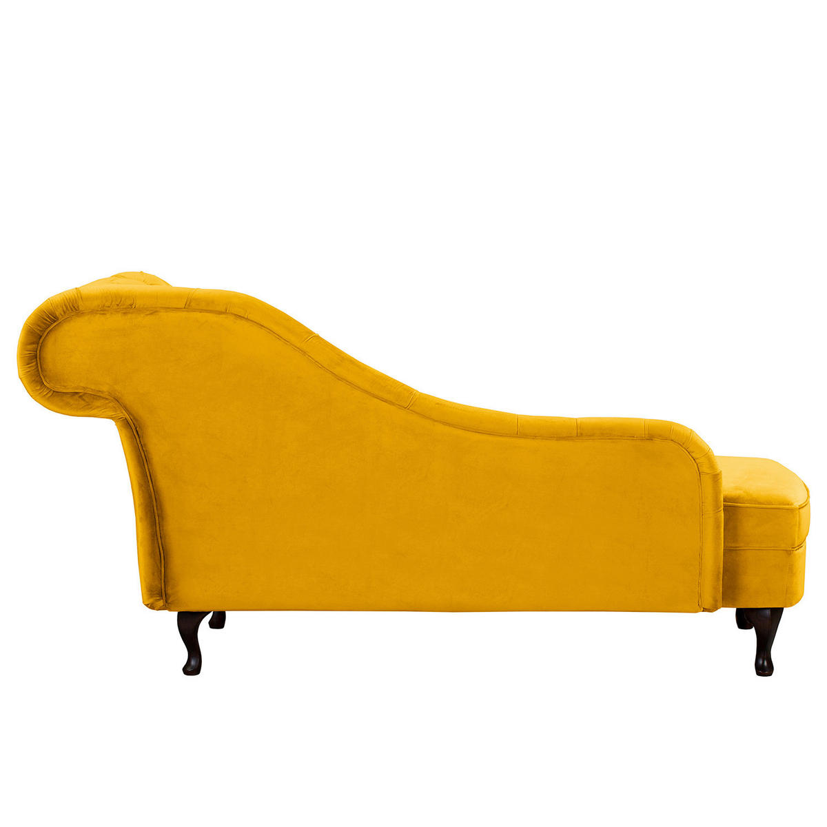 RÉCAMIERE Samt Senfgelb  - Senfgelb/Braun, Design, Holz/Textil (185/93/75cm) - Livetastic