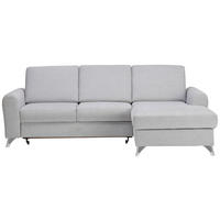 ECKSOFA  in Flachgewebe Hellgrau  244/167 cm  - Silberfarben/Hellgrau, Design, Textil/Metall (244/167cm) - Cantus