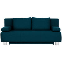 ZOFA S POSTELJNO FUNKCIJO,  barve petroleja tekstil  - barve kroma/barve petroleja, Design, kovina/tekstil (197/88/89cm) - Xora