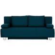 SCHLAFSOFA  in Webstoff Petrol  - Chromfarben/Petrol, Design, Textil/Metall (197/88/89cm) - Xora