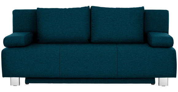 SCHLAFSOFA  in Webstoff Petrol  - Chromfarben/Petrol, Design, Textil/Metall (197/88/89cm) - Xora