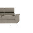 ECKSOFA Greige Struktur  - Greige/Silberfarben, KONVENTIONELL, Textil/Metall (207/268cm) - Carryhome