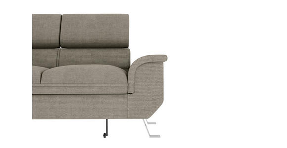 ECKSOFA Greige Struktur  - Greige/Silberfarben, KONVENTIONELL, Textil/Metall (207/268cm) - Carryhome