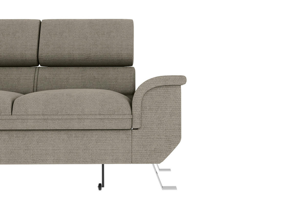 ECKSOFA in Struktur Greige  - Greige/Silberfarben, Konventionell, Textil/Metall (207/268cm) - MID.YOU