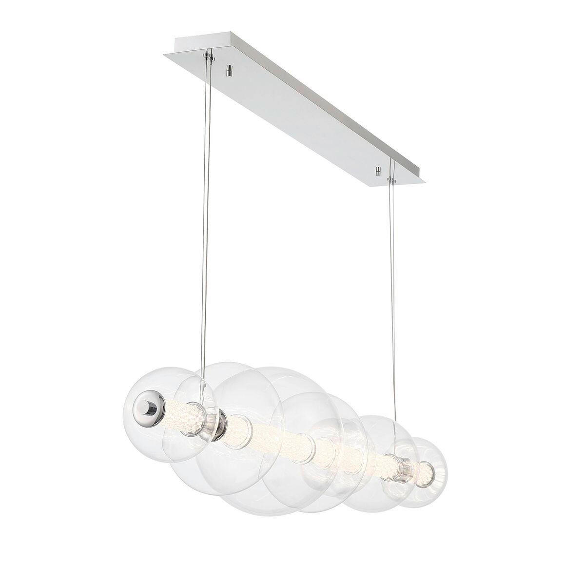 LED-HÄNGELEUCHTE 70/142,1/30 cm    - Chromfarben, Basics, Glas/Metall (70/142,1/30cm) - Elstead Lighting