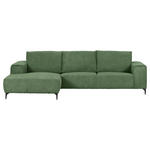 ECKSOFA in Cord Olivgrün  170/285 cm  - Schwarz/Olivgrün, KONVENTIONELL, Textil/Metall (170/285cm) - Carryhome