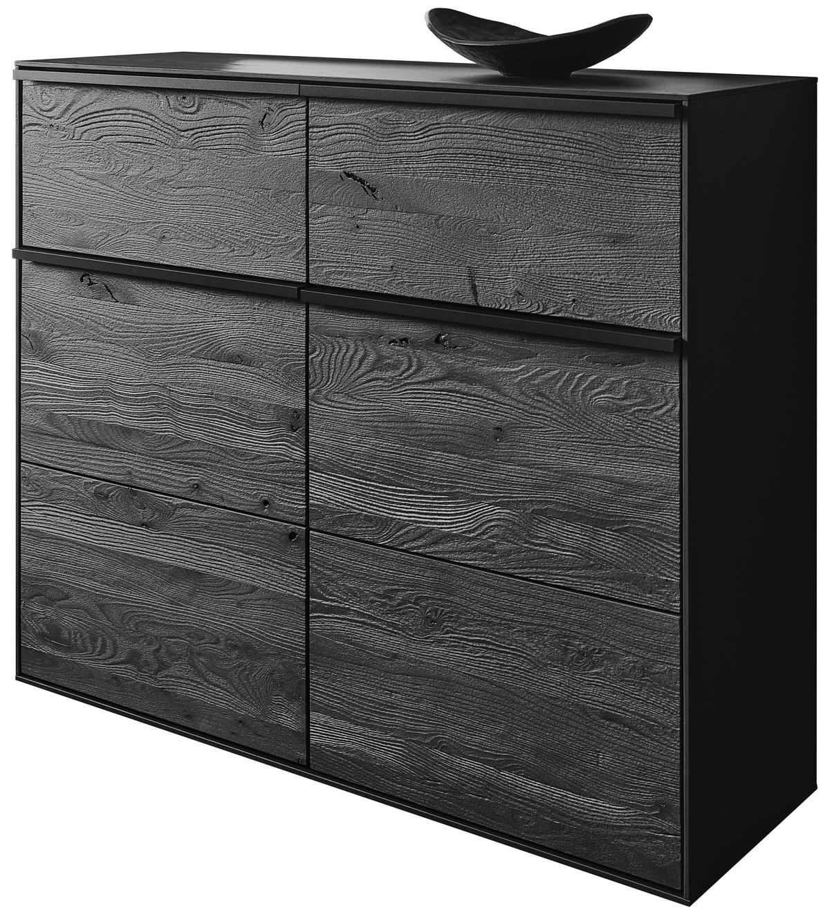 SCHUHSCHRANK LENYA GARDEROBEN  in 117/98/39 cm  - Anthrazit/Schwarz, Design, Holz/Metall (117/98/39cm) - Johann Jakob