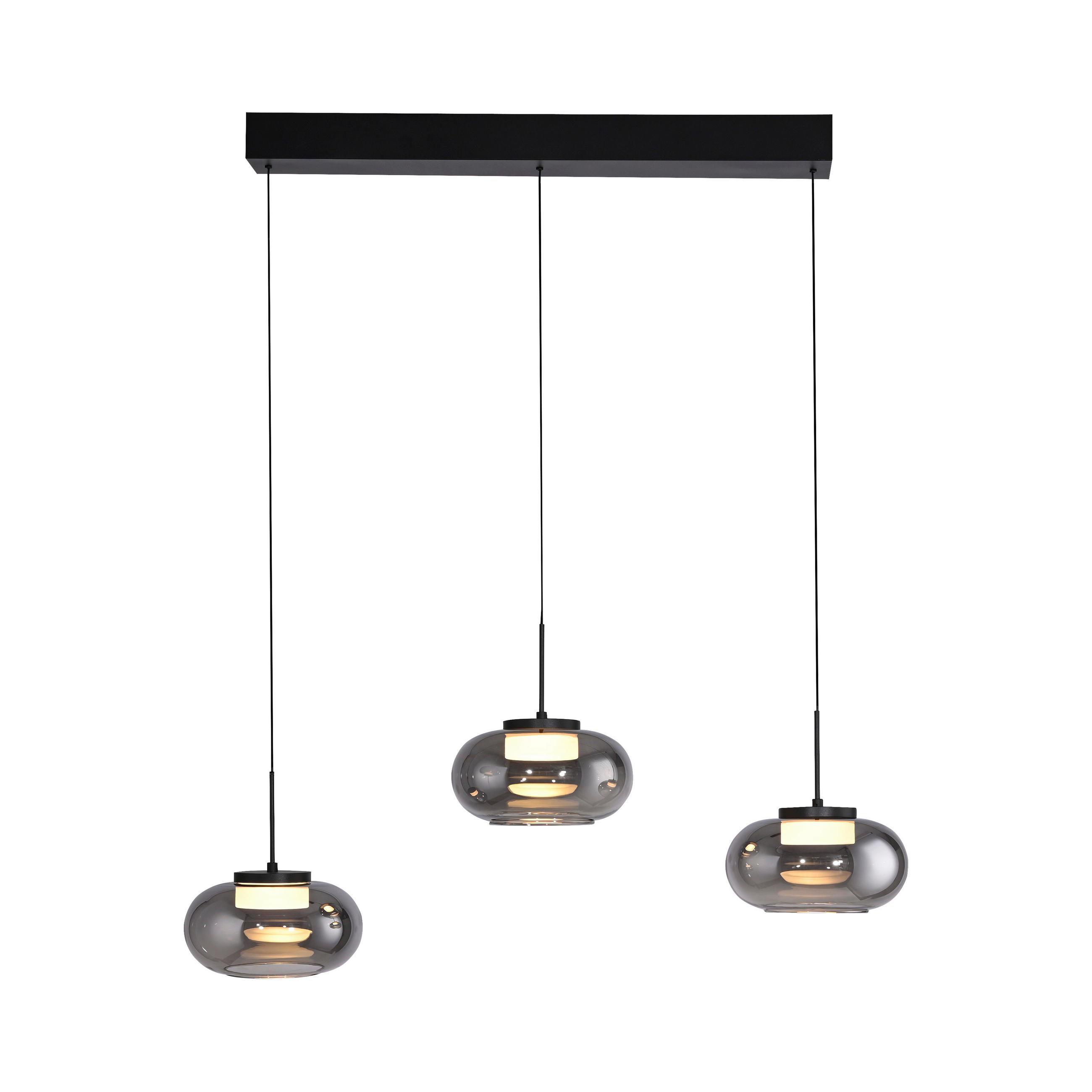 LED-PENDELLEUCHTE SW SIA 75/20/120 cm   - Schwarz, Design, Kunststoff/Metall (75/20/120cm) - Schöner Wohnen