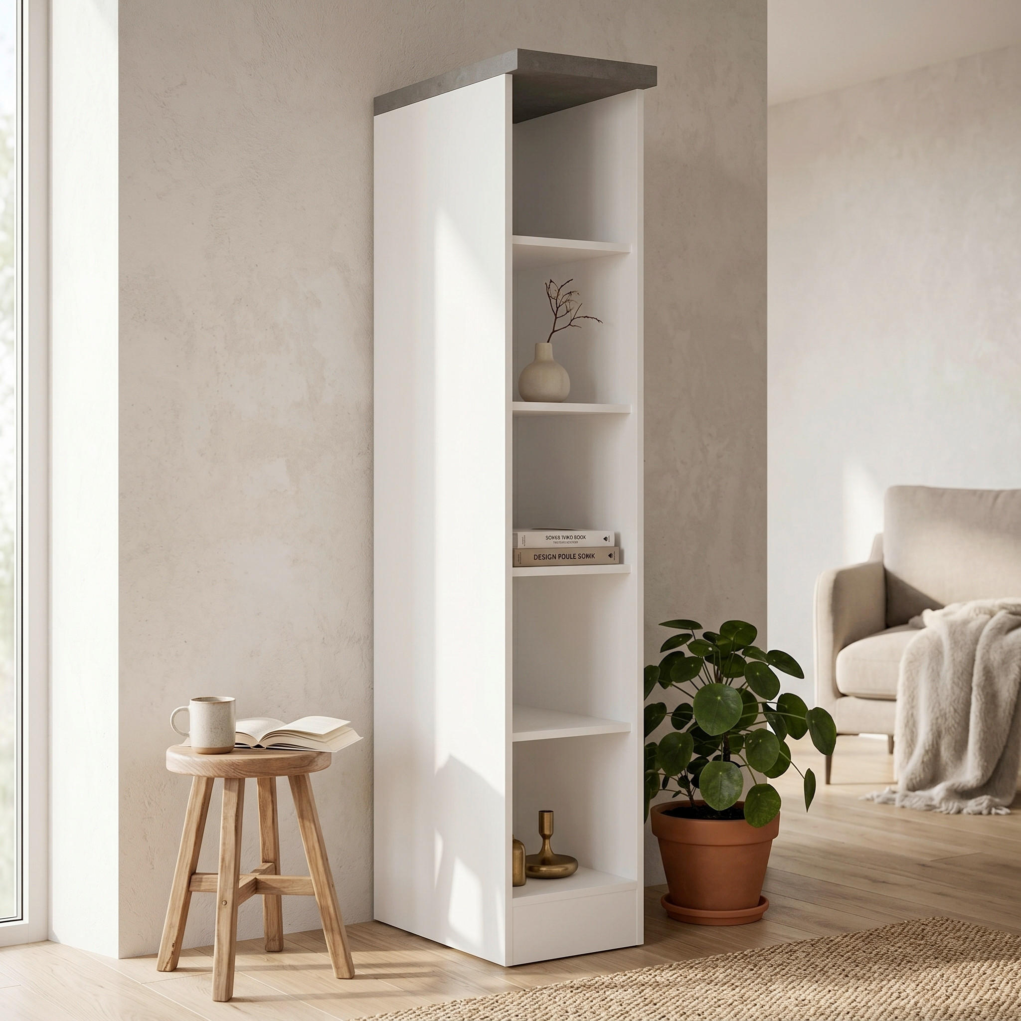 HYLLA i 30/166/60 cm grå, vit  - vit/grå, Lifestyle, trämaterial (30/166/60cm) - Held