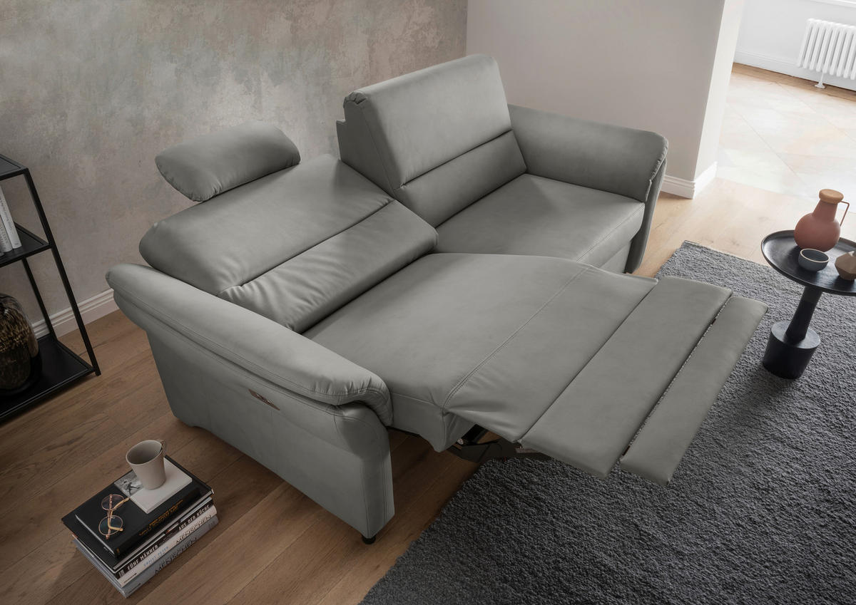 3-SITZER-SOFA in Lederlook Grau  - Schwarz/Grau, Modern, Holz/Textil (192/90/89cm) - Livetastic