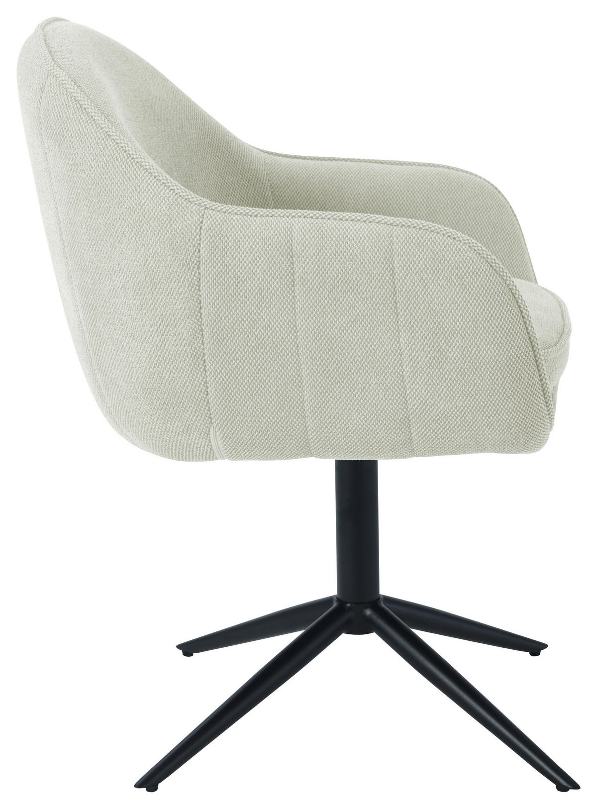 ARMLEHNSTUHL  in Eisen Leinenoptik  - Beige/Schwarz, KONVENTIONELL, Holz/Textil (60/81/62cm) - MID.YOU