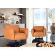 SESSEL in Echtleder Cognac  - Cognac/Schwarz, KONVENTIONELL, Leder/Metall (100/80/90cm) - Carryhome