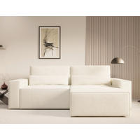ECKSOFA BRAZIL MINI L Creme Rückenkissen, Schlaffunktion, Stauraum  - Creme/Schwarz, Design, Kunststoff/Textil (248/162cm) - MID.YOU