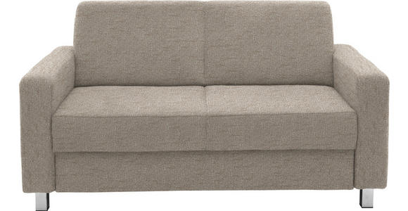 2-SITZER-SOFA in Flachgewebe Beige - Chromfarben/Beige, Design, Textil/Metall (158/83/85cm) - Xora
