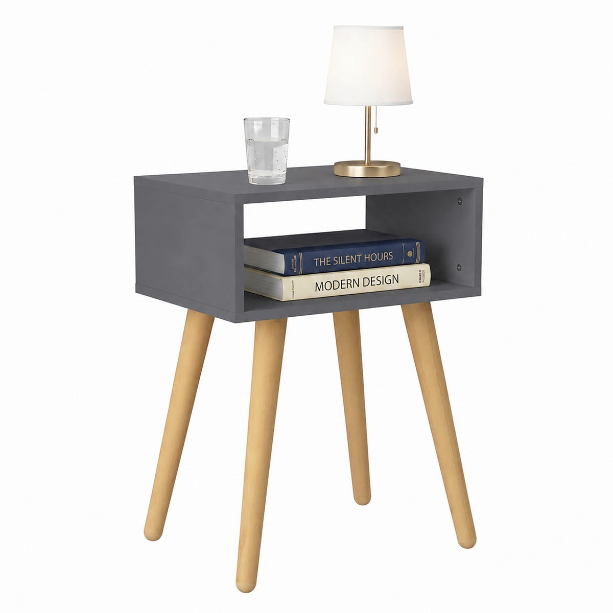 NACHTTISCH 45/56/30 cm, Anthrazit, Honigeiche,  - Honigeiche/Anthrazit, MODERN, Holzwerkstoff (45/56/30cm) - Livetastic