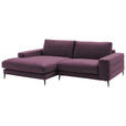 ECKSOFA  in Velours Violett  177/253 cm  - Violett/Schwarz, Design, Textil/Metall (177/253cm) - Dieter Knoll