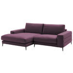 ECKSOFA  in Velours Violett  177/253 cm  - Violett/Schwarz, Design, Textil/Metall (177/253cm) - Dieter Knoll