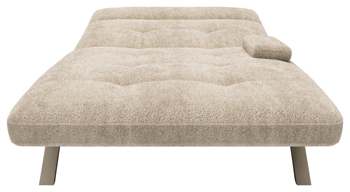 RELAXLIEGE in Chenille, Teddystoff Cappuccino  - Kaschmir/Cappuccino, Design, Textil/Metall (120/54-113/158-198cm) - Pure Home Lifestyle