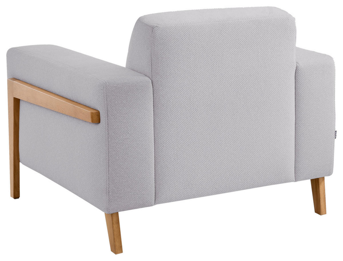 SESSEL in Struktur Hellgrau  - Eichefarben/Hellgrau, Design, Holz/Textil (105/84/96cm) - Stylife