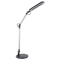 LED-SCHREIBTISCHLEUCHTE URSINO 58,7/20/107 cm   - Silberfarben/Schwarz, KONVENTIONELL, Kunststoff/Metall (58,7/20/107cm) - Globo