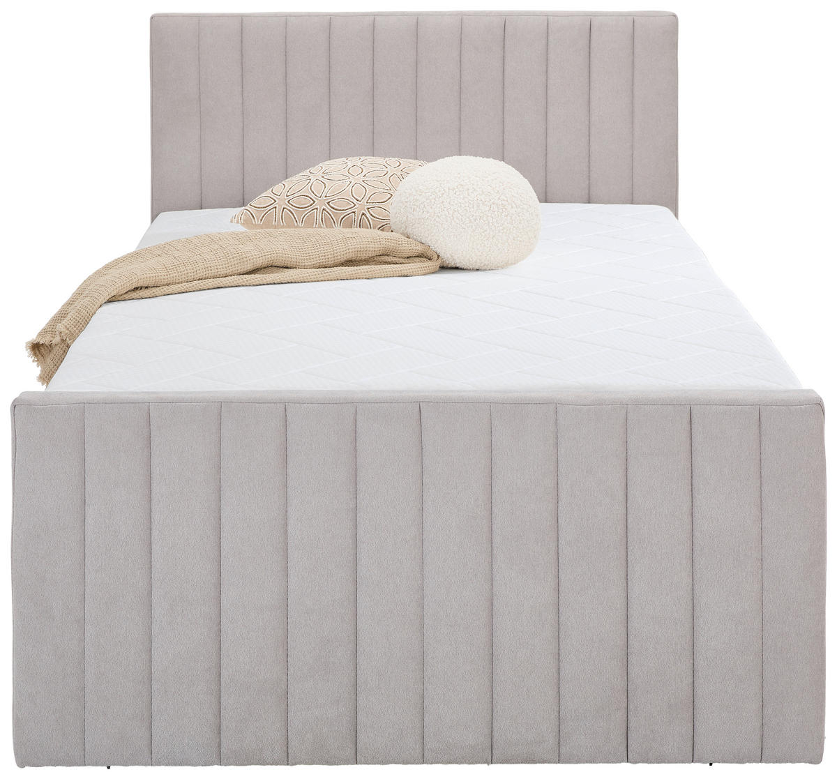 BOXBETT 90/200 cm  in Hellgrau  - Hellgrau/Schwarz, KONVENTIONELL, Kunststoff/Textil (90/200cm) - Boxxx