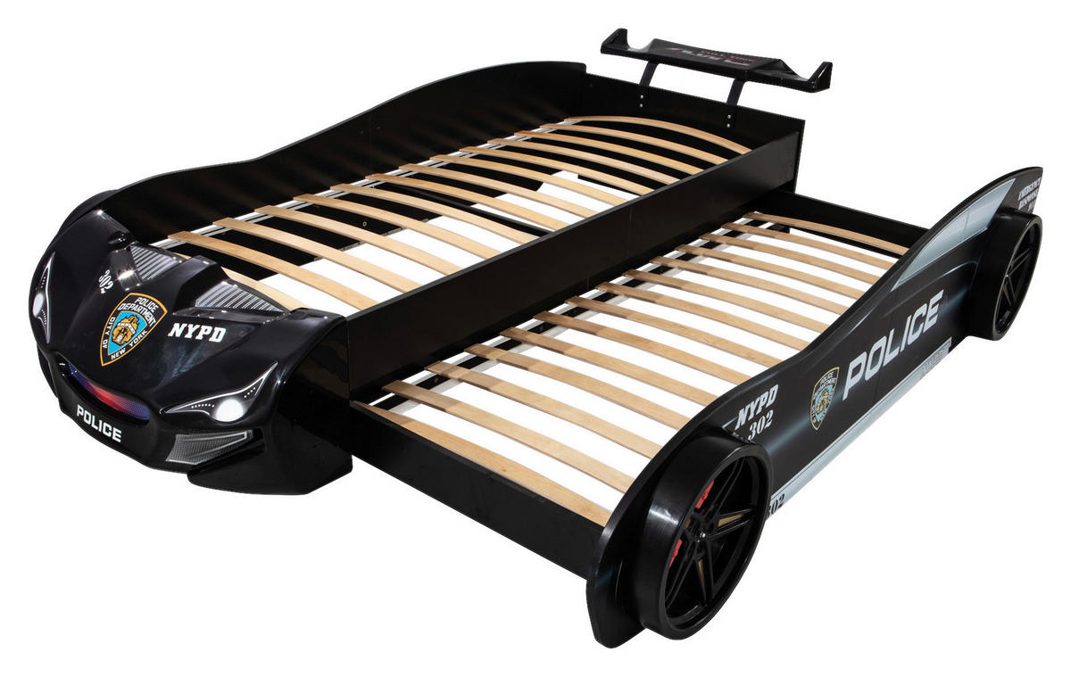 AUSZIEHBETT 90/200 cm  in Schwarz  - Schwarz/Braun, KONVENTIONELL, Holz/Holzwerkstoff (90/200cm) - Xora