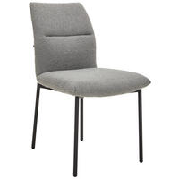 STOL järn bouclé  - svart/grå, Modern, metall/textil (50/85/62cm) - Hom`in